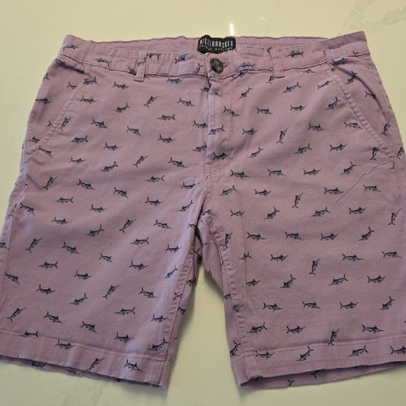 Knickerbocker Other - Lavender Shark-Print Flat Front Men’s Shorts